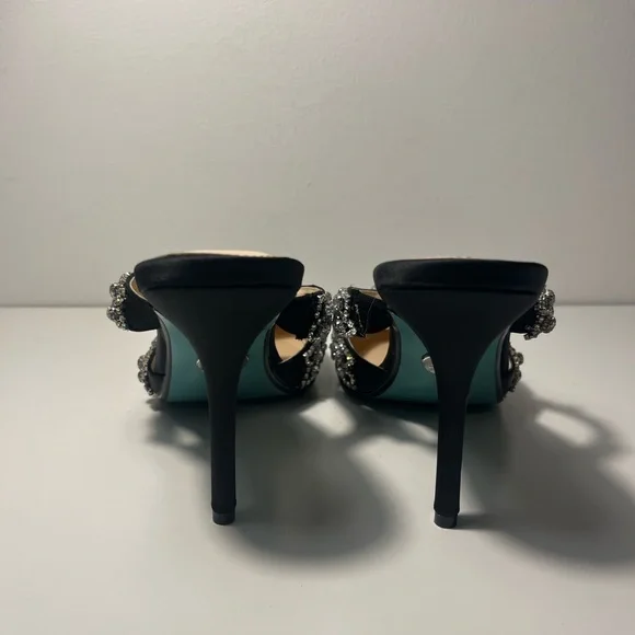 Betsey Johnson Blue Elina Evening Slip On Pumps Mule Heels - Picture 9 of 10